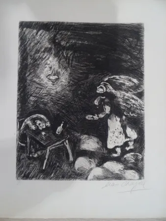 Água-Forte Chagall - L'Ivrogne et sa Femme