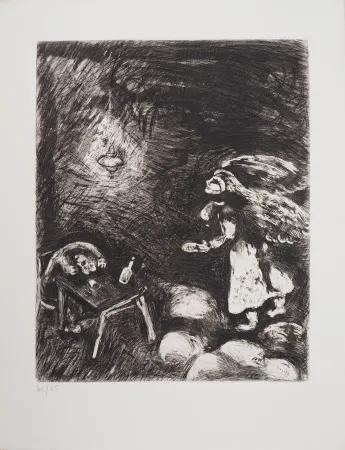 Gravura Chagall - L'ivrogne et sa femme