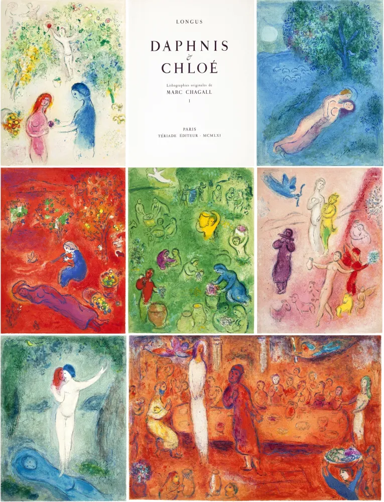 Livro Ilustrado Chagall - Longus. DAPHNIS & CHLOÉ (Paris, Tériade, 1961)