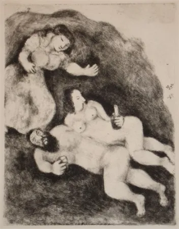Água-Forte E Água-Tinta Chagall - `Lot et ses Filles
