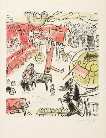 Litografia Chagall - Marc Chagall (1887–1985) – Révolution – Color lithograph on paper – 1963