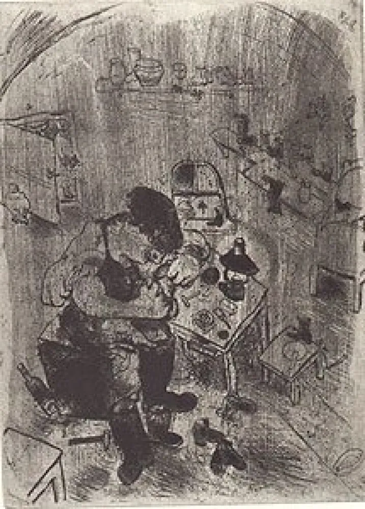 Água-Forte Chagall - Maxime Teliatnikov, Savetier
