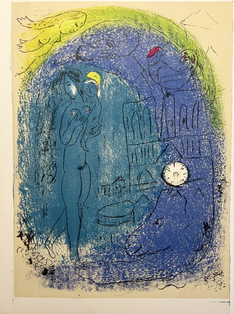 Litografia Chagall - Mère et Enfant devant Notre-Dame. De la suite VISION DE PARIS