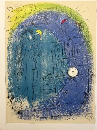Litografia Chagall - Mère et Enfant devant Notre-Dame. De la suite VISION DE PARIS