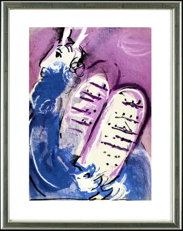 Litografia Chagall - Moses (mit Gesetzestafeln), Paris 1956