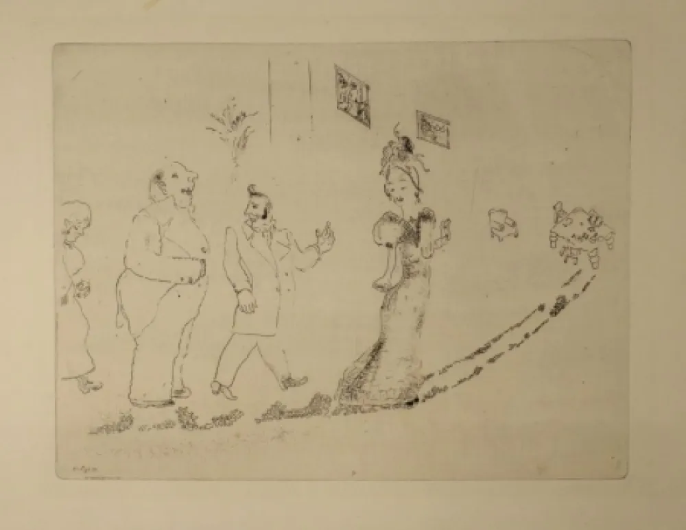 Água-Forte Chagall - (Nicolas Gogol, Les Ames Mortes, 34)