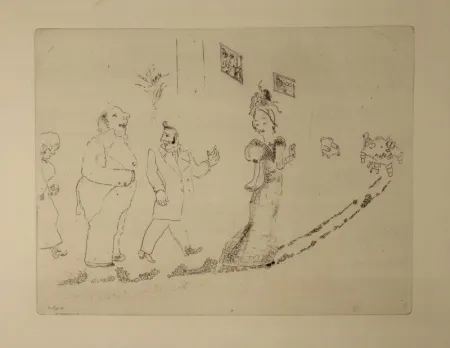 Água-Forte Chagall - (Nicolas Gogol, Les Ames Mortes, 34)