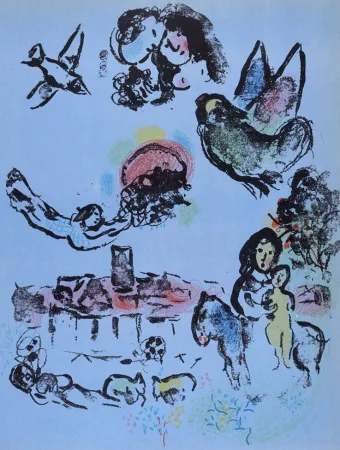 Litografia Chagall - Nocturne in Vence