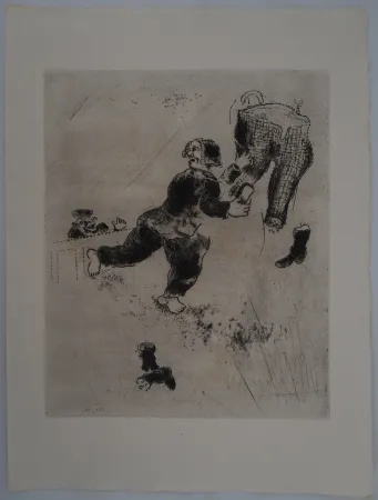 Gravura Chagall - On nettoie les pantalons