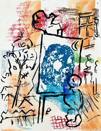 Xilogravura Chagall - Poèmes, Planche II (trial proof)