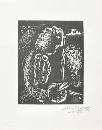 Linogravura Chagall - Pour Vava, planche 1