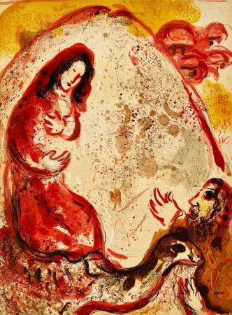 Litografia Chagall - Rachel Steals Her Father’s Graven Images