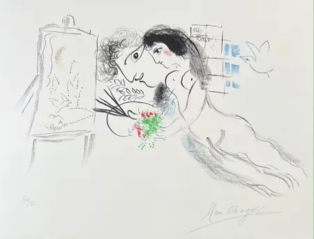 Litografia Chagall - Rêve familier