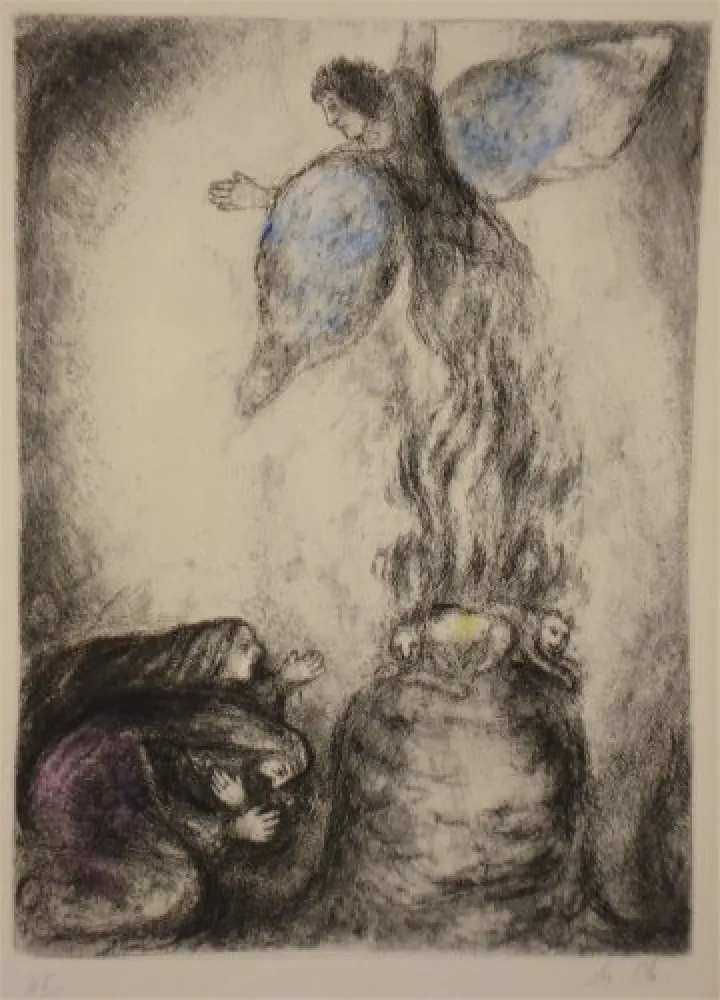 Água-Forte Chagall - Sacrifice de Manoach