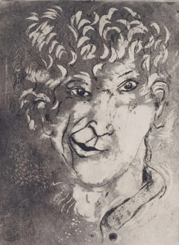 Água-Forte E Água-Tinta Chagall - Self-Portrait with Grimace