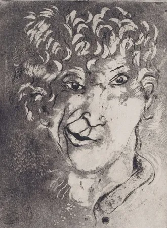 Água-Forte E Água-Tinta Chagall - Self-Portrait with Grimace