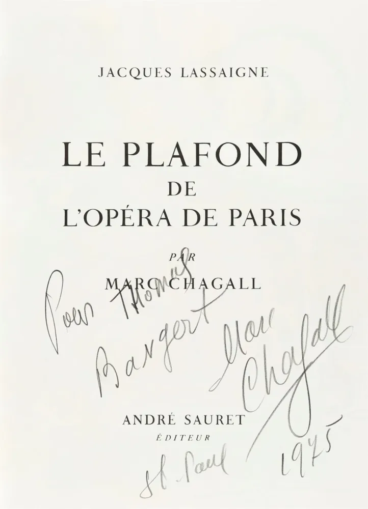Livro Ilustrado Chagall - Signed and dedicated-Le Plafond de l’Opéra de Paris