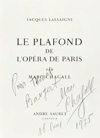 Livro Ilustrado Chagall - Signed and dedicated-Le Plafond de l’Opéra de Paris