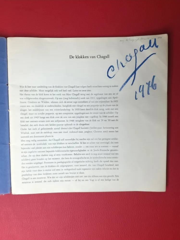 Livro Ilustrado Chagall - Signed - De klokken van Chagall