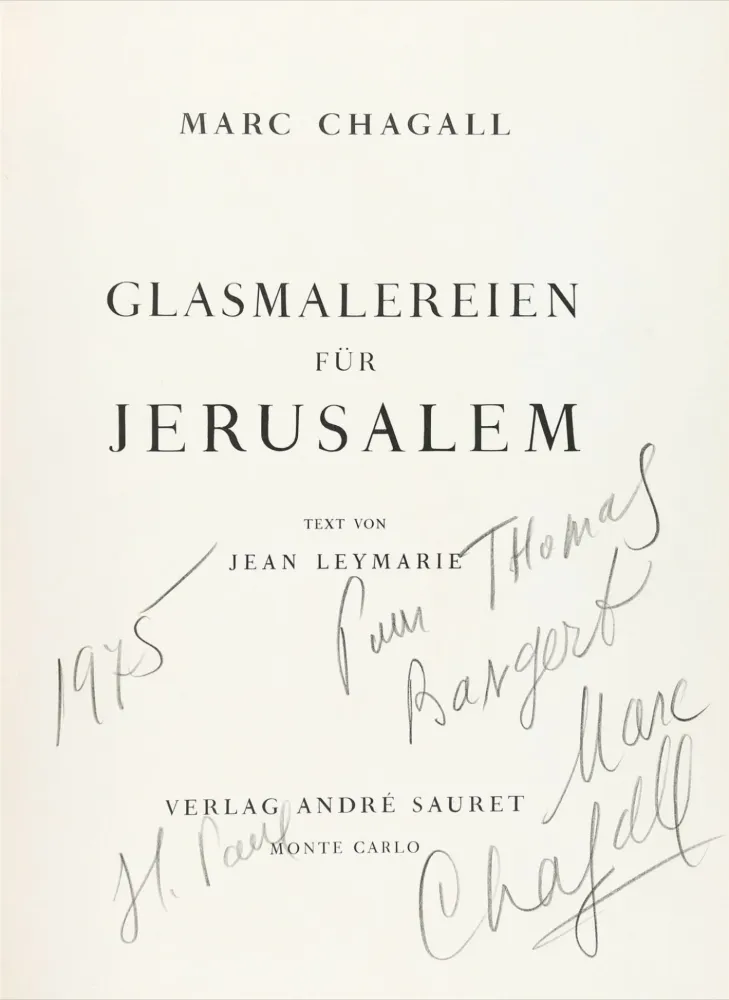 Livro Ilustrado Chagall - Signed & dedicated - Stained glass for Jerusalem 