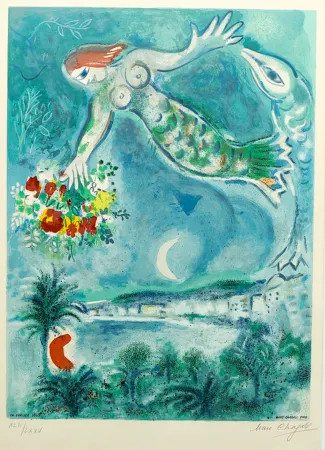 Litografia Chagall - Sirène et Poisson