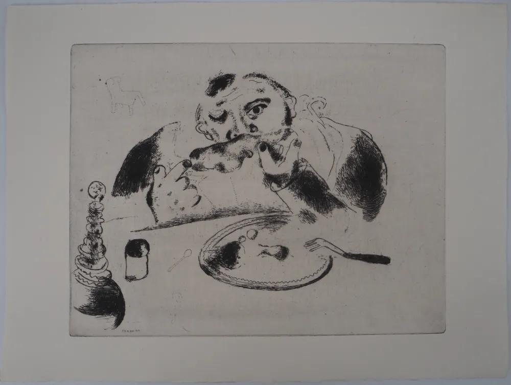 Gravura Chagall - Sobakevitch à table