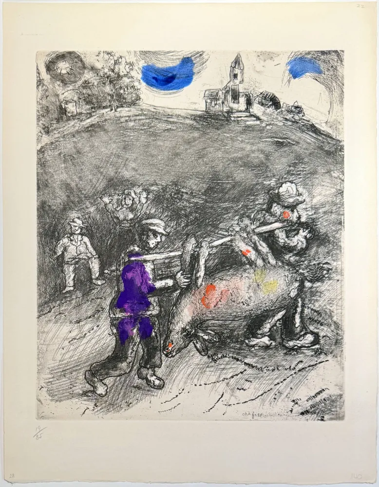 Água-Forte Chagall - The Miller, His Son, and the Donkey