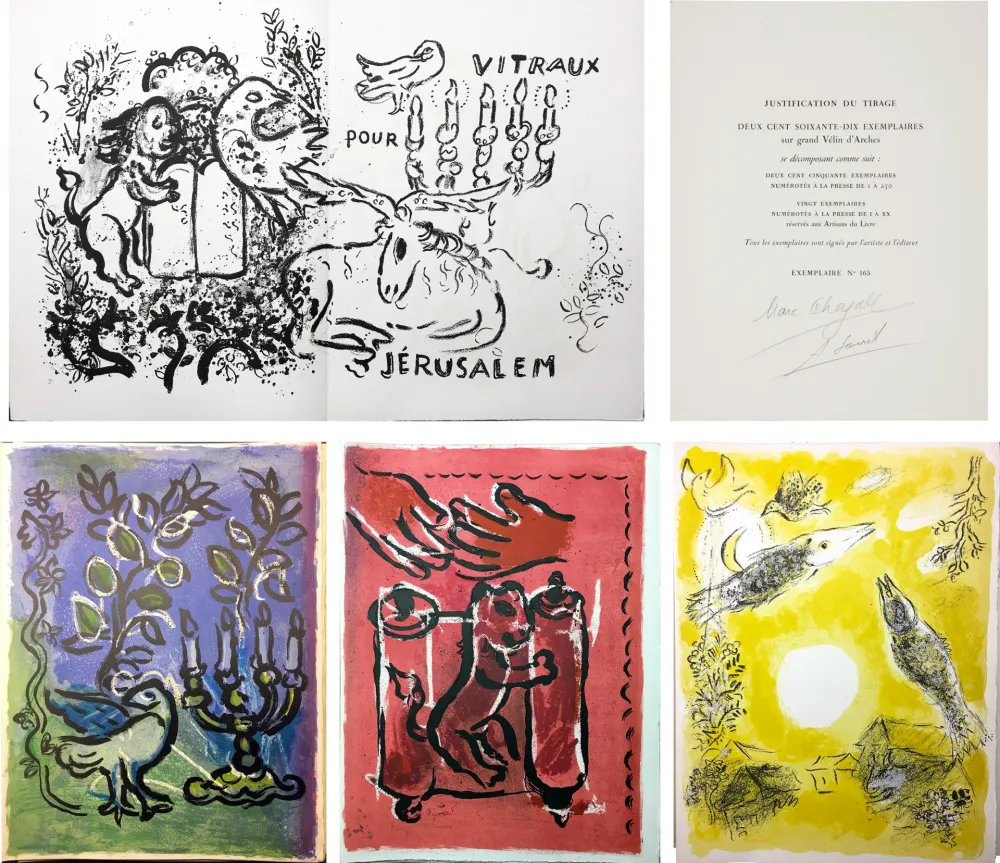 Livro Ilustrado Chagall - VITRAUX POUR JÉRUSALEM (THE JERUSALEM WINDOWS) DE LUXE EDITION SIGNED BY MARC CHAGALL.