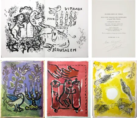 Livro Ilustrado Chagall - VITRAUX POUR JÉRUSALEM (THE JERUSALEM WINDOWS) DE LUXE EDITION SIGNED BY MARC CHAGALL.