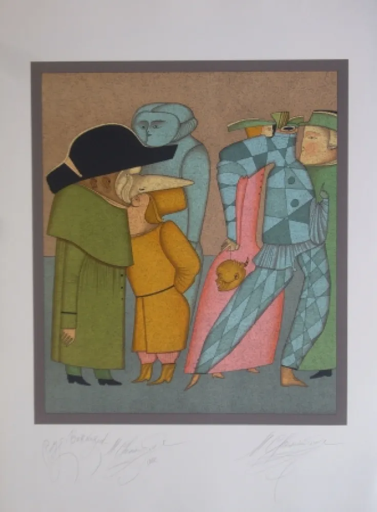 Litografia Chemiakin - Carnaval