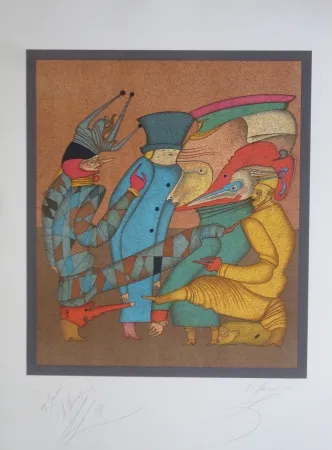 Litografia Chemiakin - Carnaval