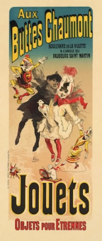 Litografia Cheret - Aux Buttes Chaumont, Jouets