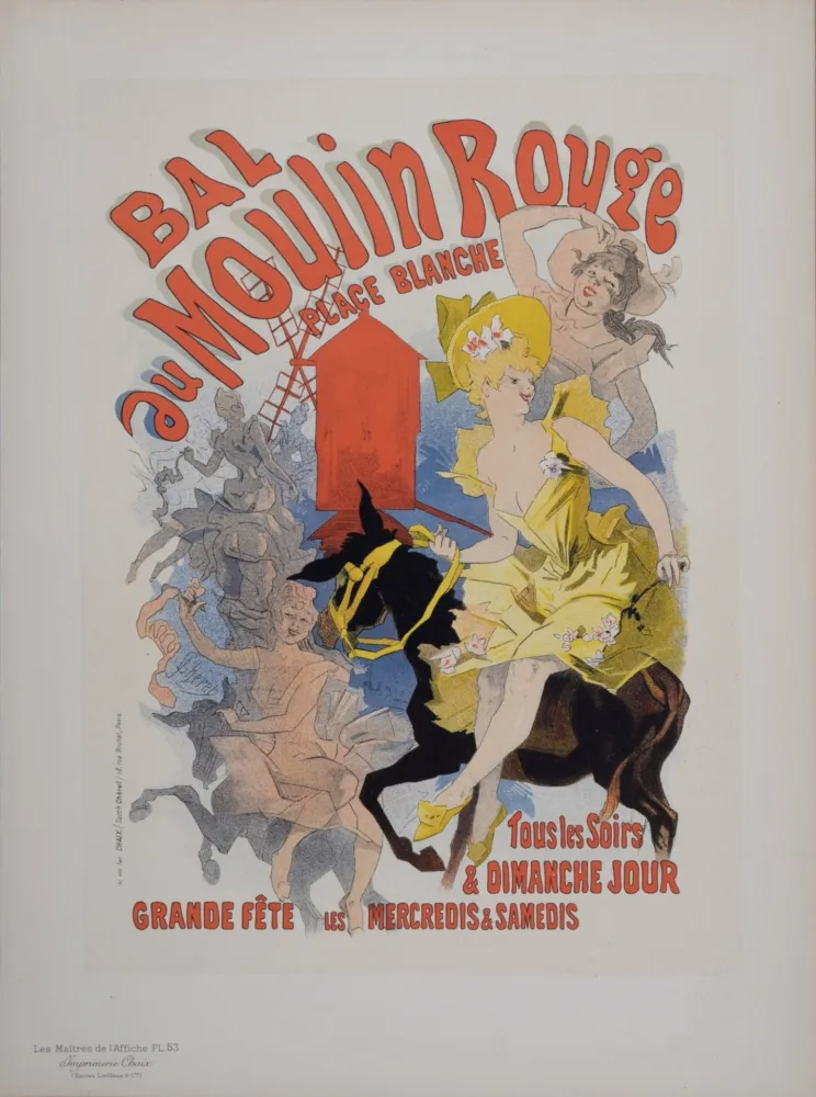 Litografia Cheret - Bal du Moulin Rouge, Les Maitres de L’Affiche