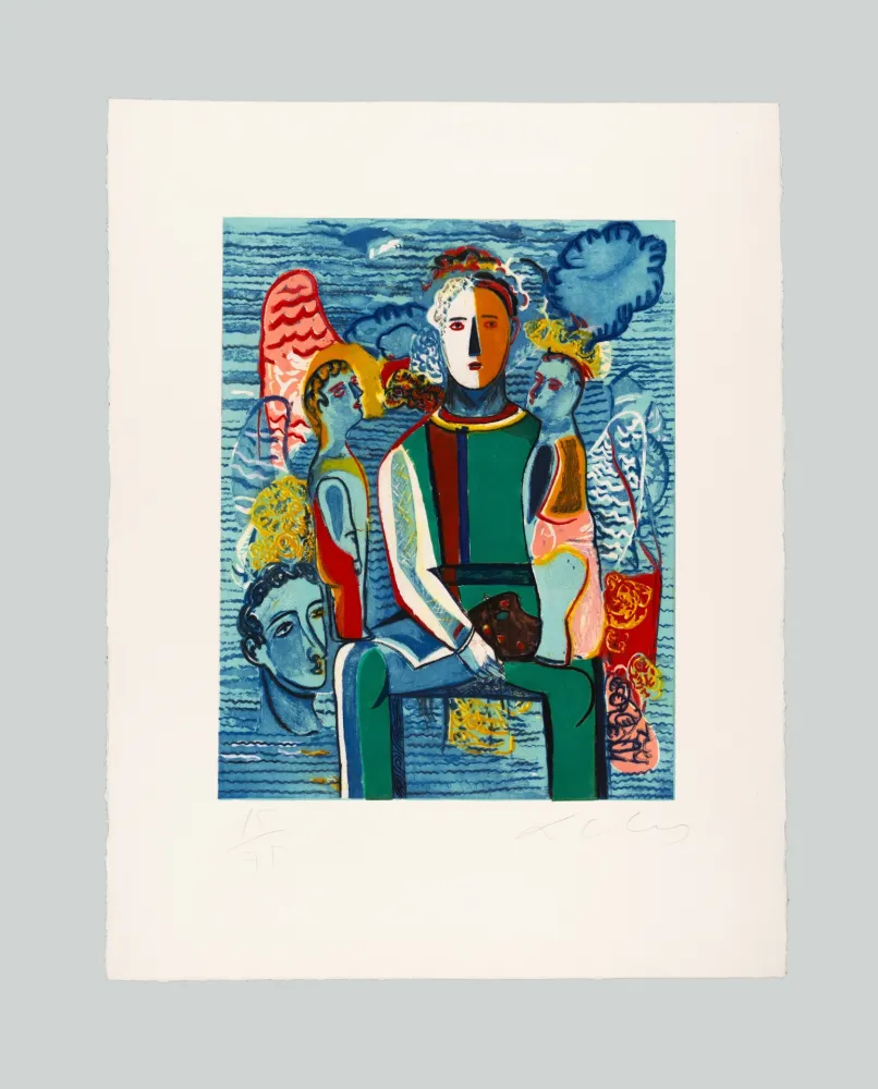 Xilogravura Chia - Il pittore