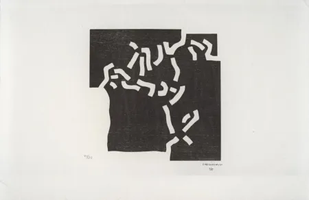 Xilogravura Chillida - Beltza II
