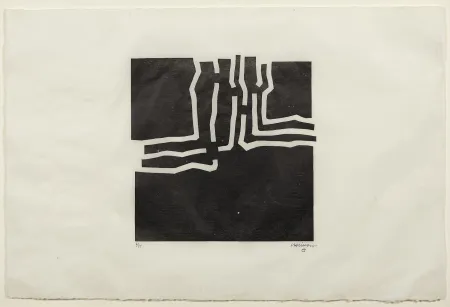 Xilogravura Chillida - Beltza III