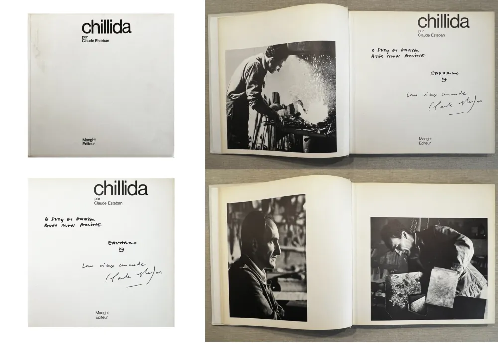 Livro Ilustrado Chillida - C. Esteban. CHILLIDA. Monographie dédicacée par l'artiste et l'auteur (1971)