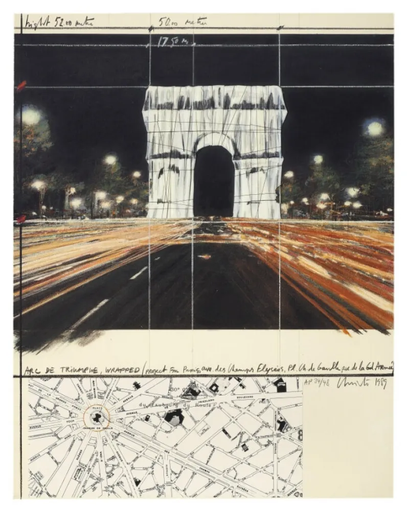 Múltiplo Christo - Arc de Triomphe, Wrapped, Project for Paris