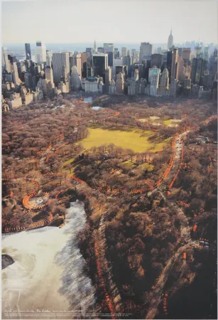 Cartaz Christo - Central Park New York : Aerial View of the Gates