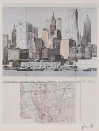Litografia Christo & Jeanne-Claude - Two Lower Manhattan Wrapped Buildings