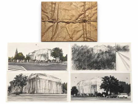 Serigrafia Christo & Jeanne-Claude - Wrapped Kunsthalle Bern, Project (complete portfolio of four)