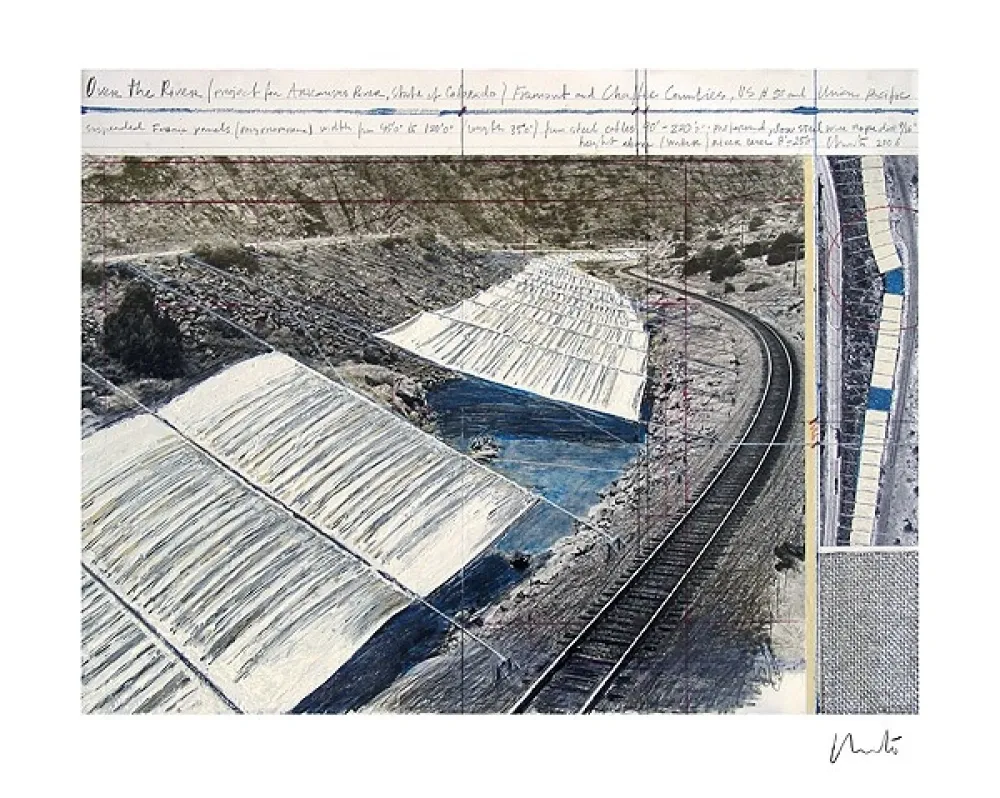Litografia Christo - Over The Arkansas River, Project A