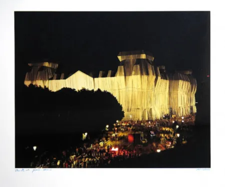 Fotografia Christo - Reichstag/Berlin Nacht, Wrapped