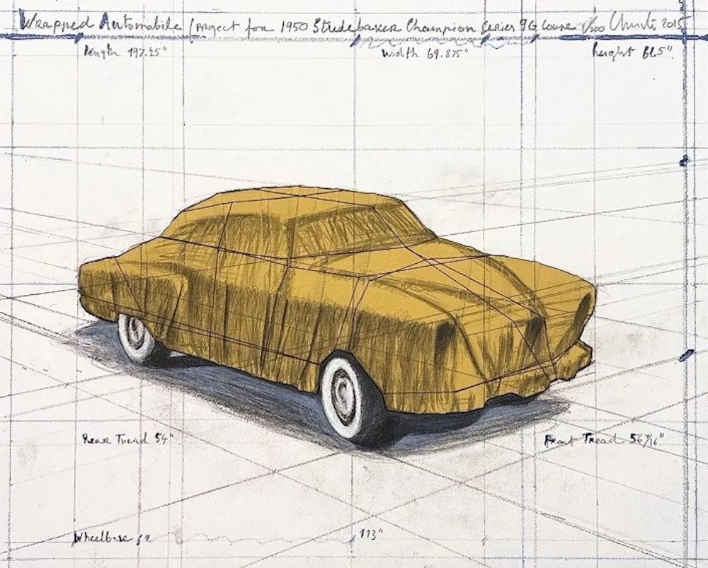Litografia Christo - Wrapped Automobile, Project for Studebaker