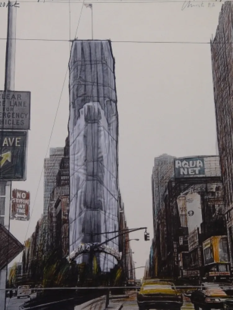Múltiplo Christo - Wrapped building/Project for #1 Times Square/Allied Chemical Tower