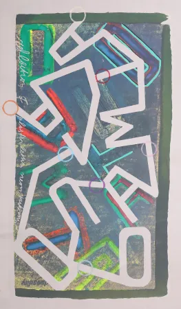 Serigrafia Chryssa - Constructions: Reflections of Plaster Letter Neon Tubing