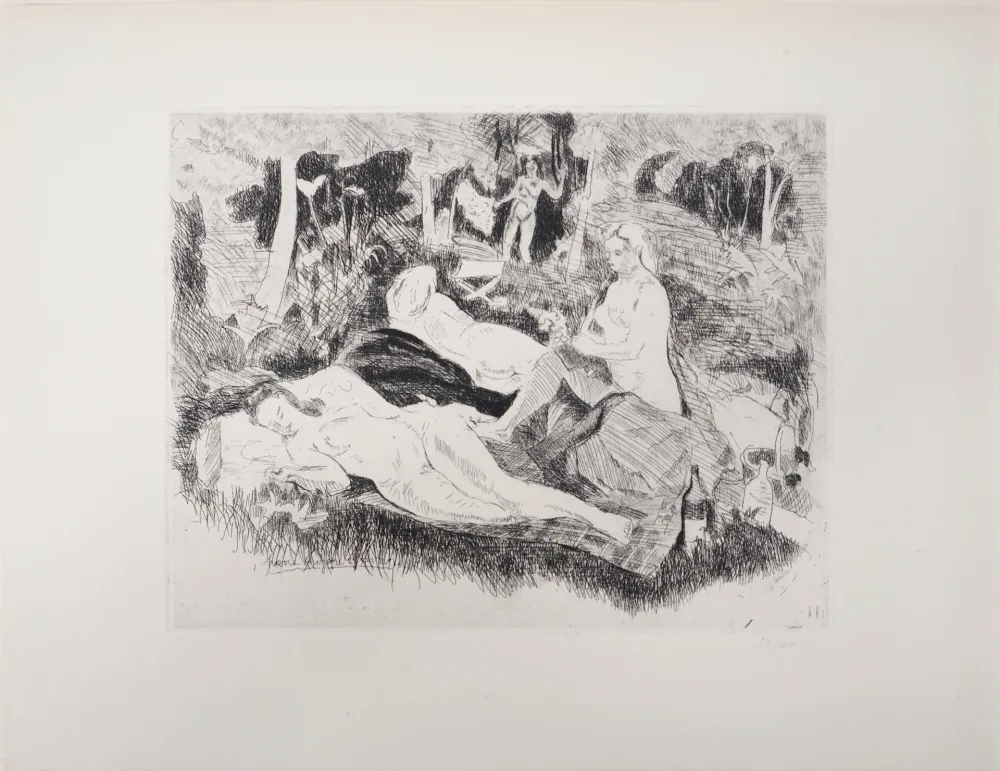 Gravura Clairin - Nus dans une clairière