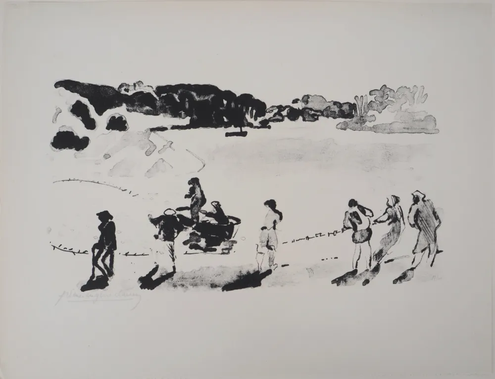 Litografia Clairin - Un coup de Senne sur le Belon