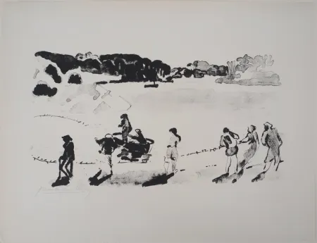 Litografia Clairin - Un coup de Senne sur le Belon