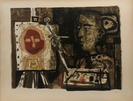 Litografia Clavé - Femme artiste 